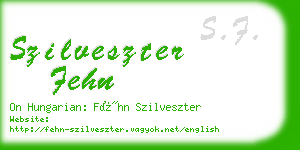 szilveszter fehn business card